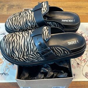 Zadig & Voltaire | Alpha Mule Zebra Mule | Slip-on | Cow Hide | W US 10 / EU 41